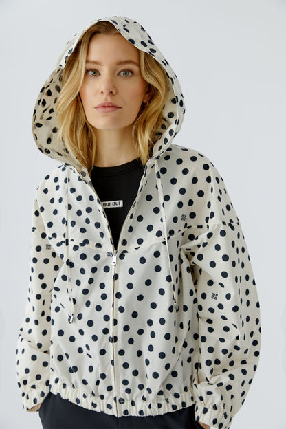 Oui Cream /Black Spot Hooded Jacket