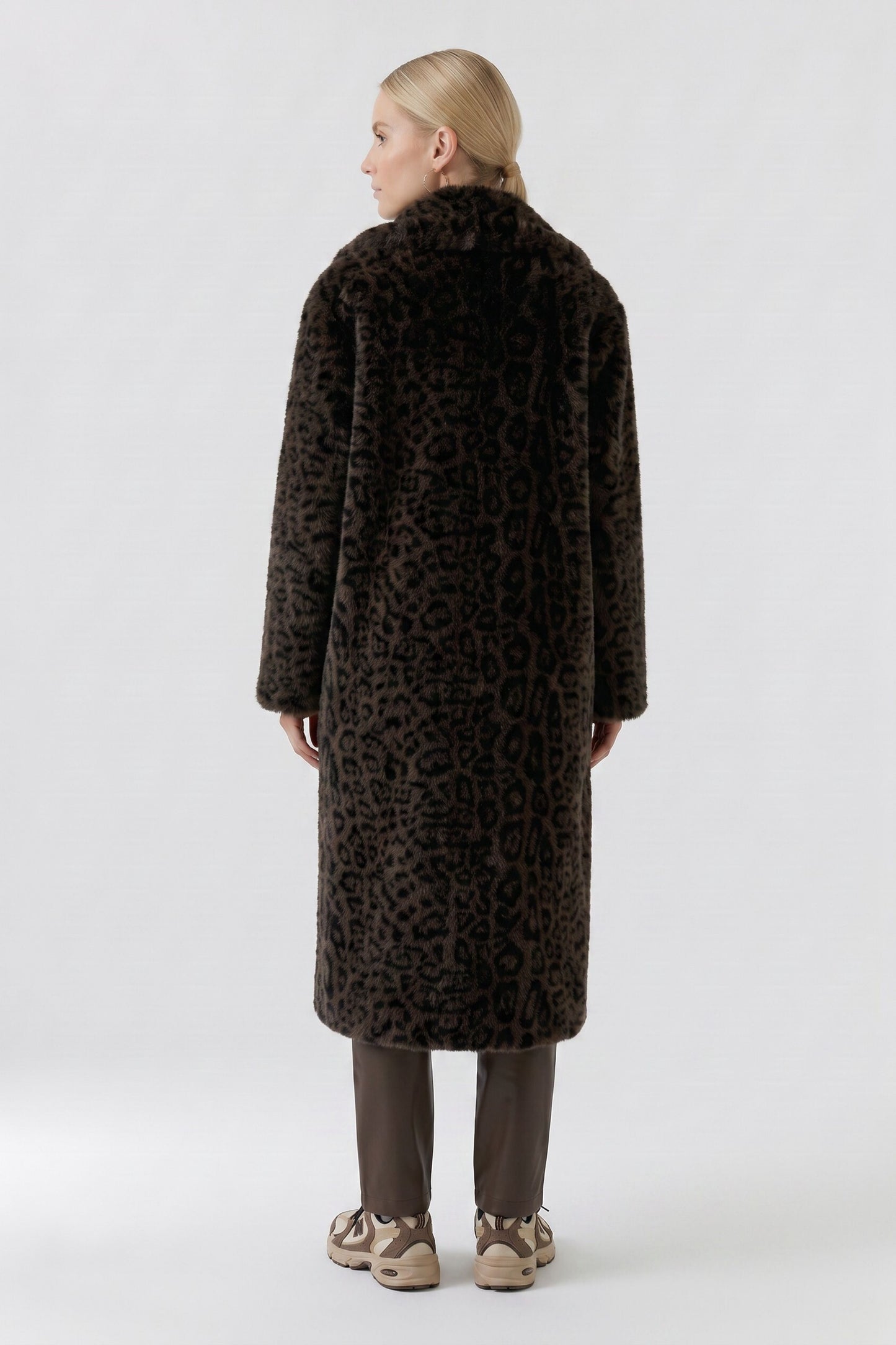 Oui Dk Brown/Grey/Black Animal Coat