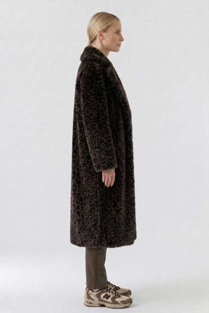 Oui Dk Brown/Grey/Black Animal Coat