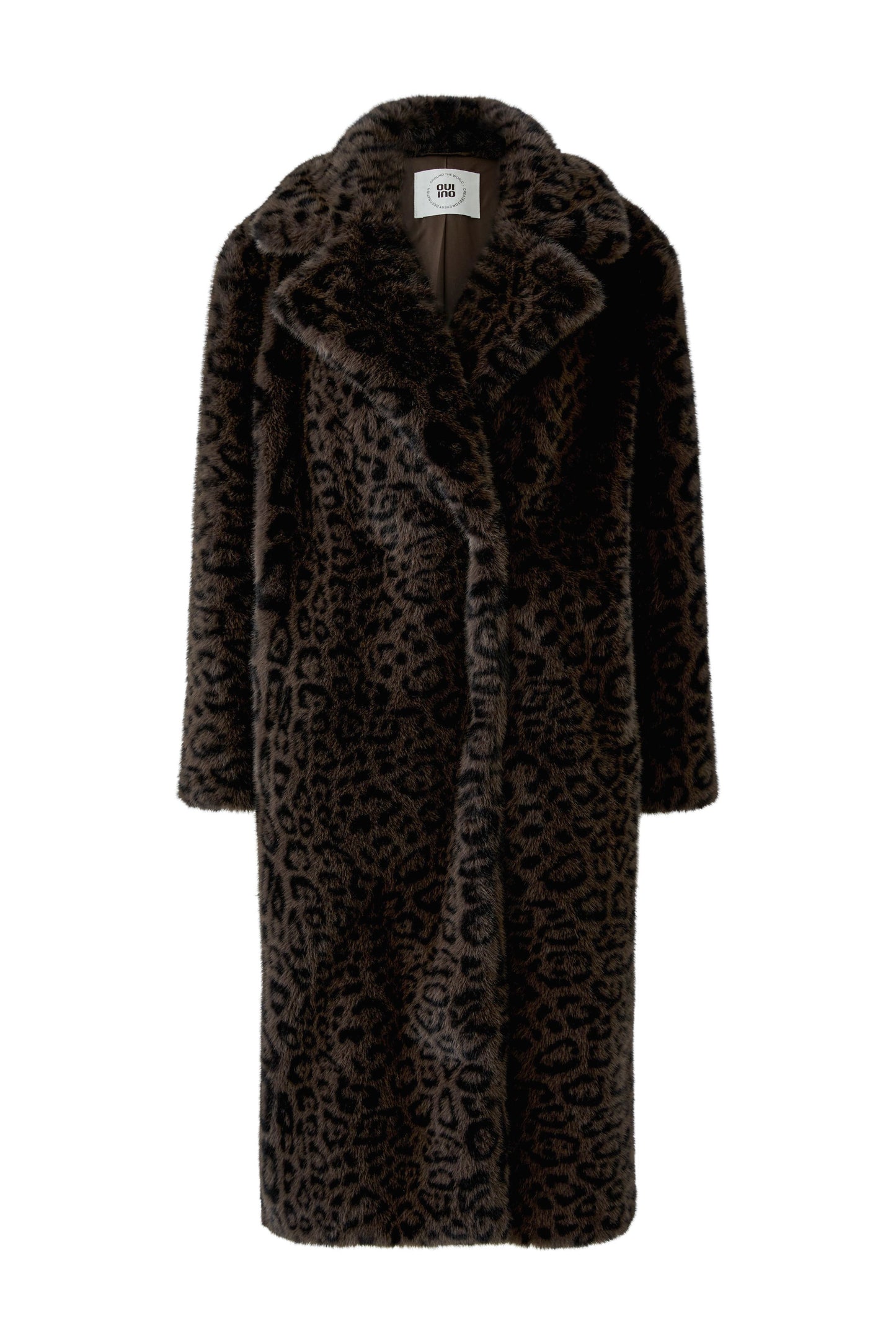 Oui Dk Brown/Grey/Black Animal Coat