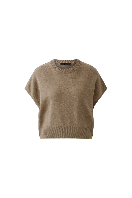Oui Taupe Melange Cropped Slipover