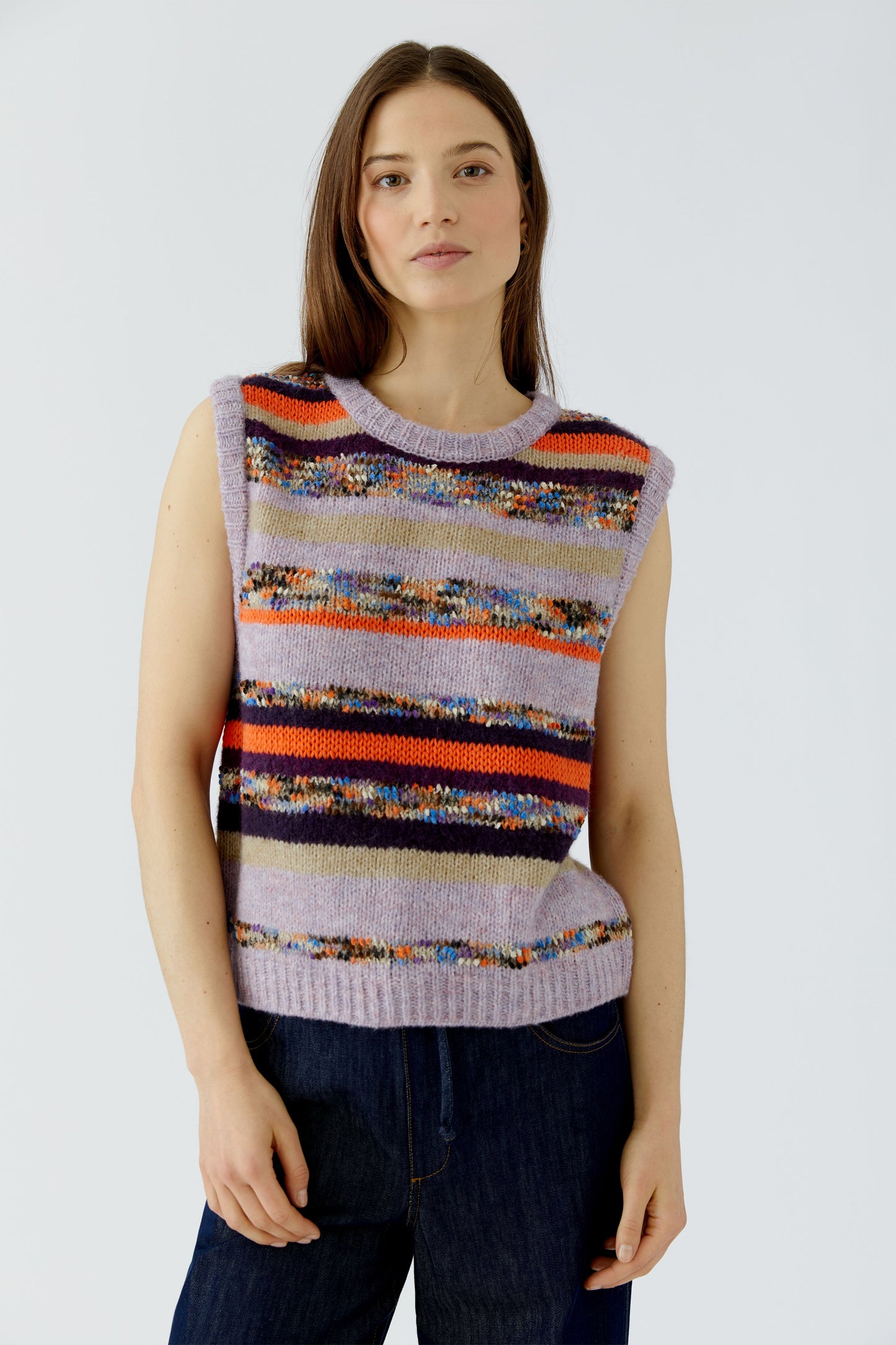 Oui Lilac/Camel Stripe Slipover