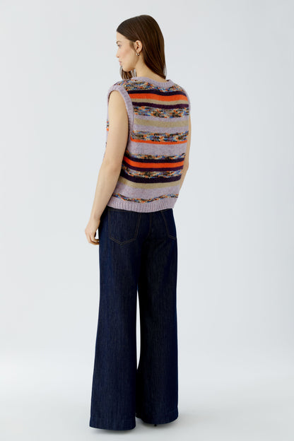 Oui Lilac/Camel Stripe Slipover