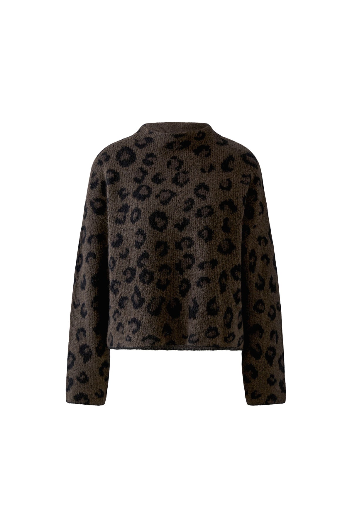 Oui Dark Brown/Grey/Black Leopard Jumper