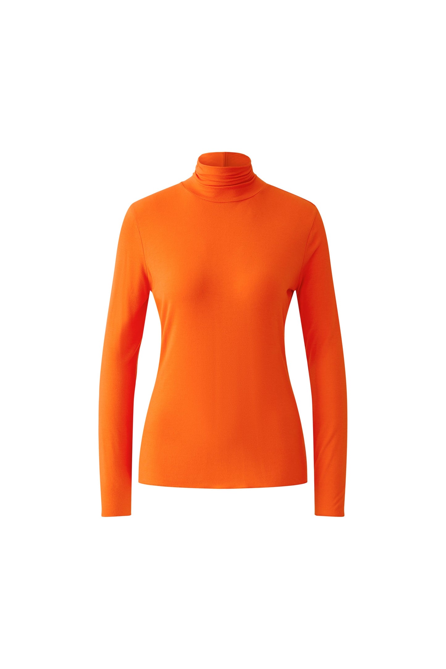 Oui Orangeade Long Sleeve Roll Neck Top