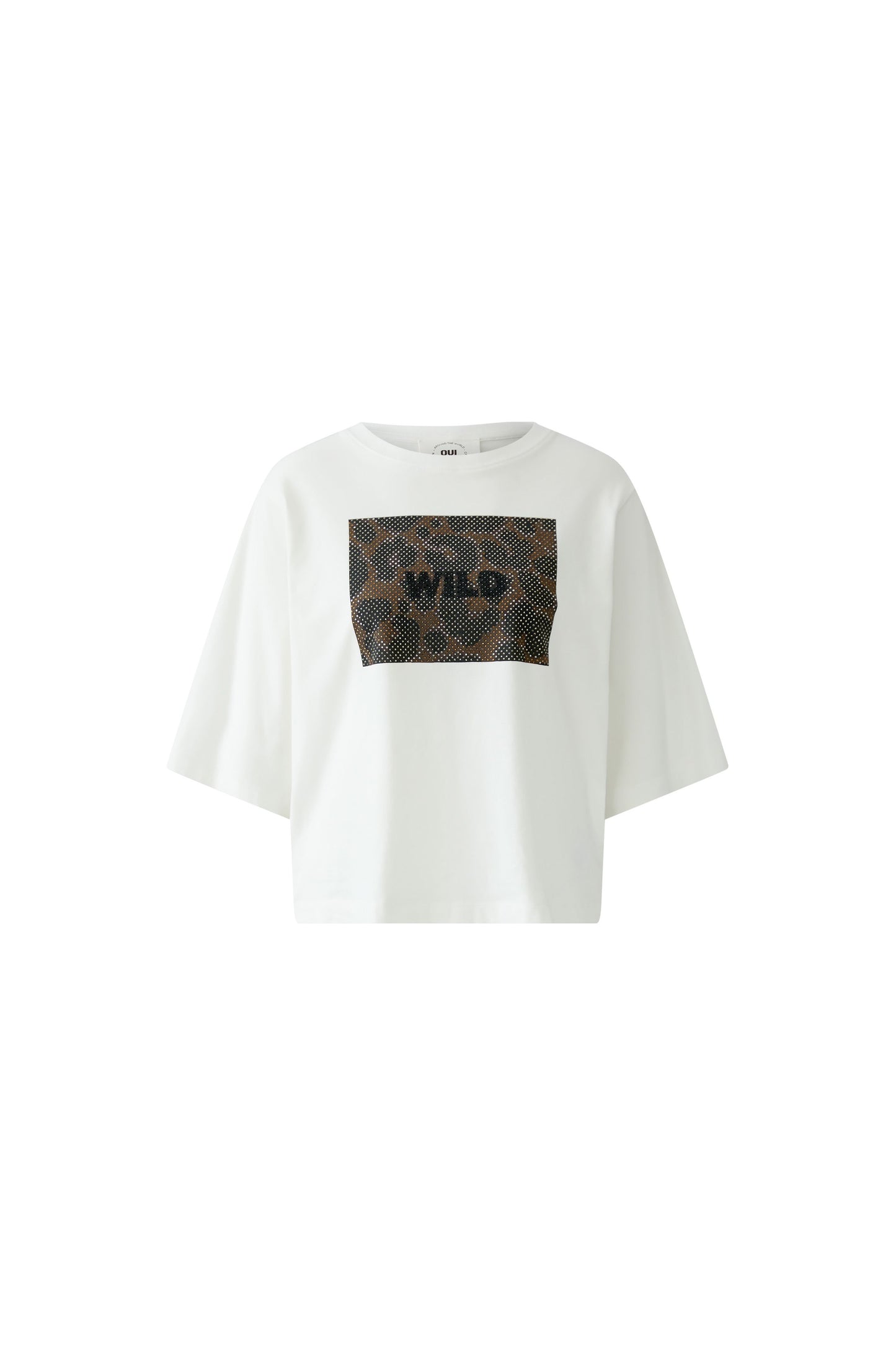Oui Cloud Dancer/Leopard Wild T-Shirt