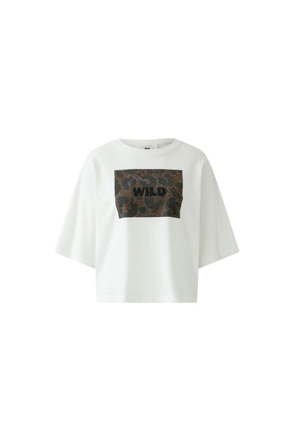 Oui Cloud Dancer/Leopard Wild T-Shirt