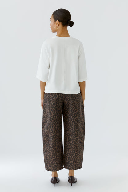 Oui Cloud Dancer/Leopard Wild T-Shirt