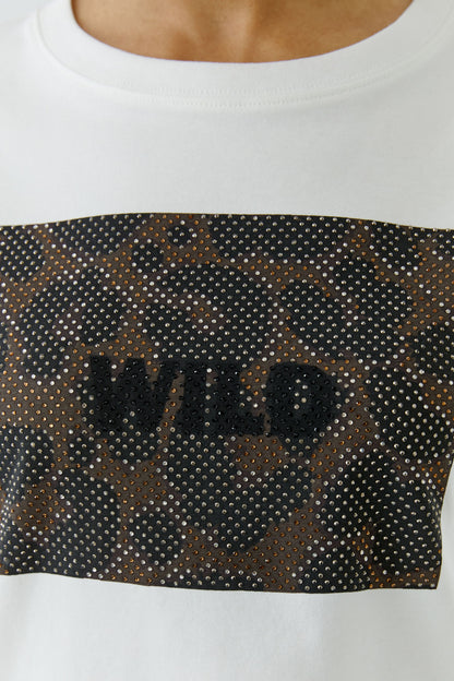 Oui Cloud Dancer/Leopard Wild T-Shirt