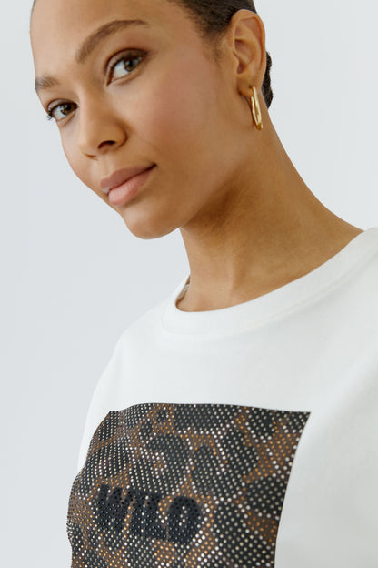 Oui Cloud Dancer/Leopard Wild T-Shirt