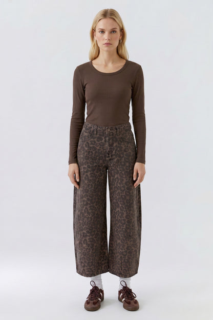 Oui Mulch Long Sleeve Ribbed Top