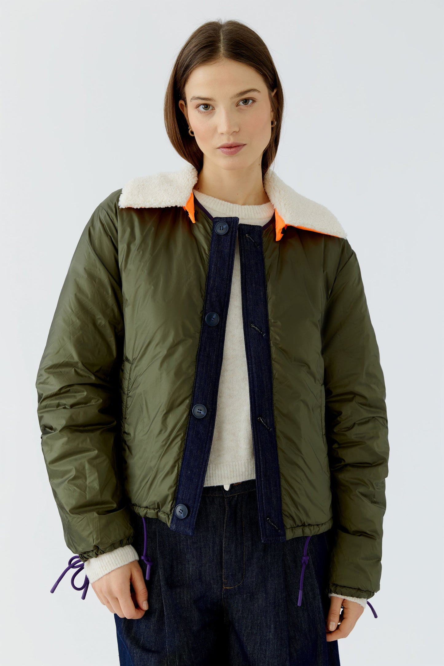 Oui Dark Violet/Blue Reversible Jacket