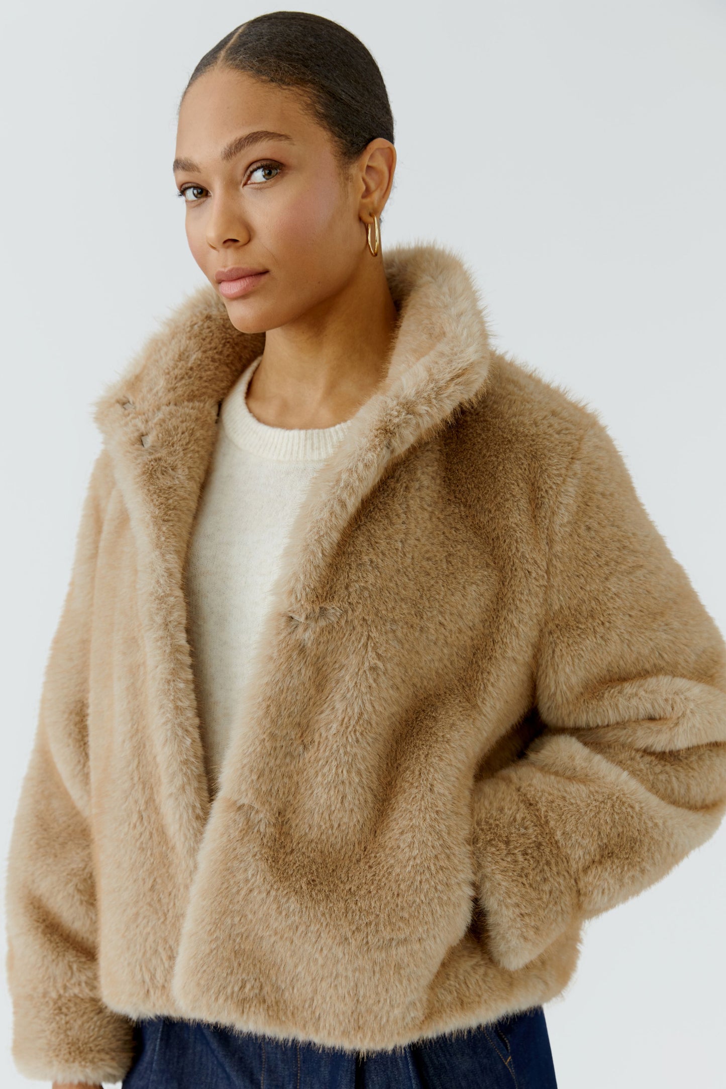 Oui Sweet/Maple Faux Fur Jacket