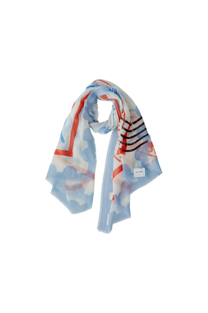 Oui White/Blue Salty Air Scarf