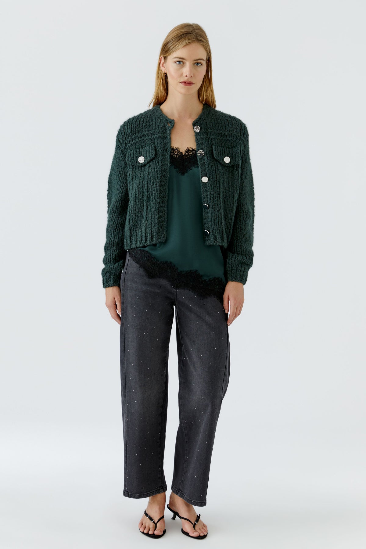 Oui Scarab Pocket Cardigan
