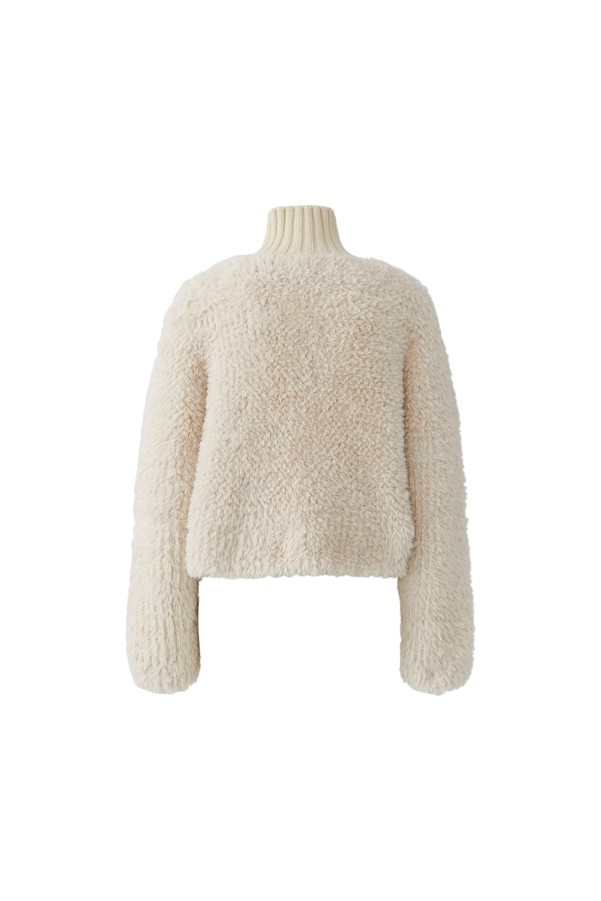 Oui Whitecap Gray Knitted Fur Cardigan