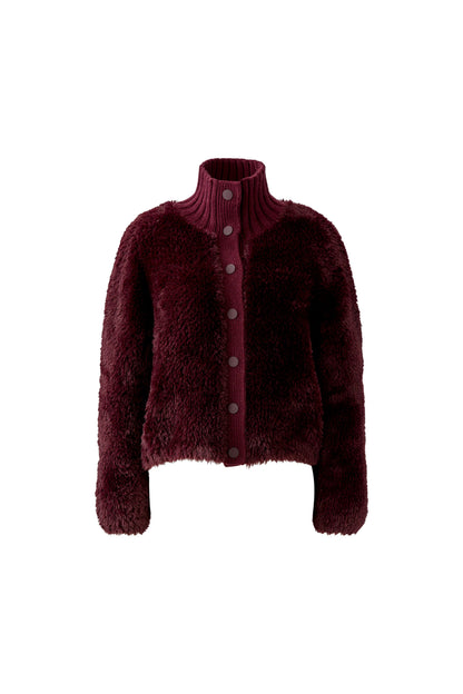 Oui Bramble Berry Knitted Fur Cardigan