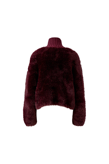Oui Bramble Berry Knitted Fur Cardigan