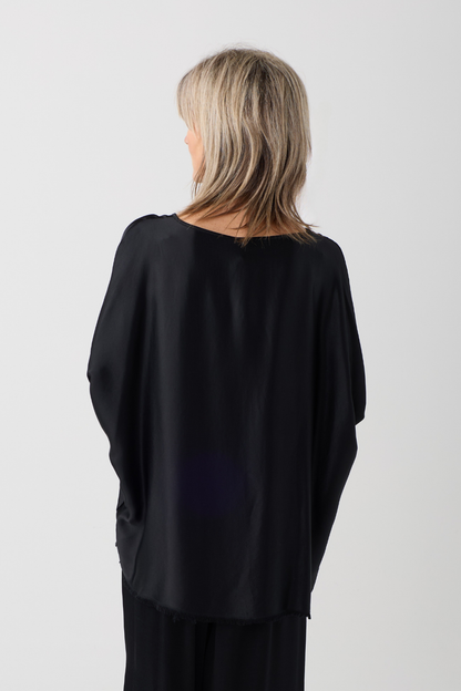 Sanctamuerte Black Batwing Top