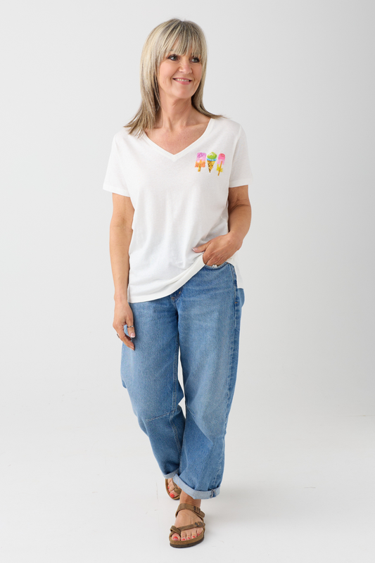 Milano Off-White Ice-Cream T-Shirt