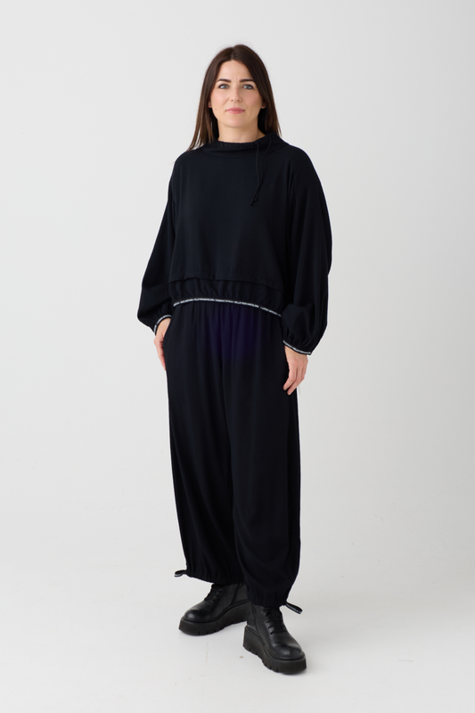 Lurdes Bergada Black Toggle Hem Trouser 330