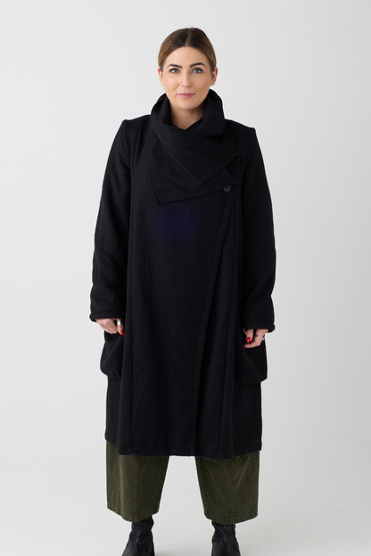 Lurdes Bergada Black Wool Coat