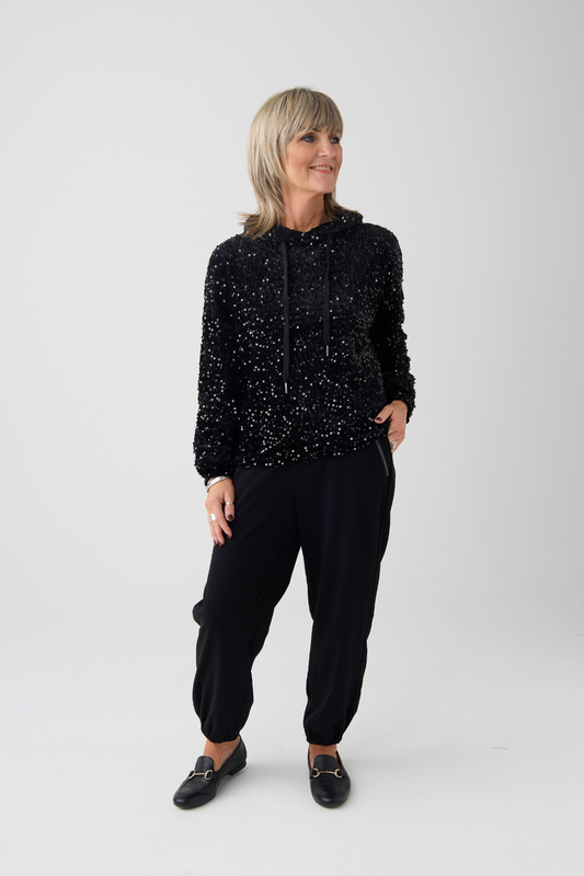 Uchuu Black Sequin Hoodie