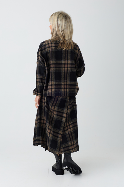 el2 Black/Brown Check Skirt 7080