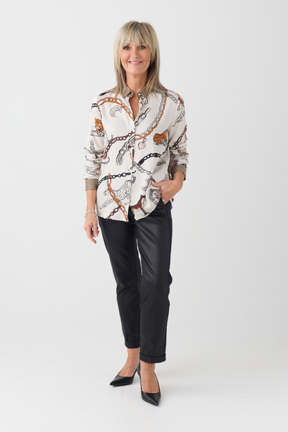 Milano Sand Print Blouse