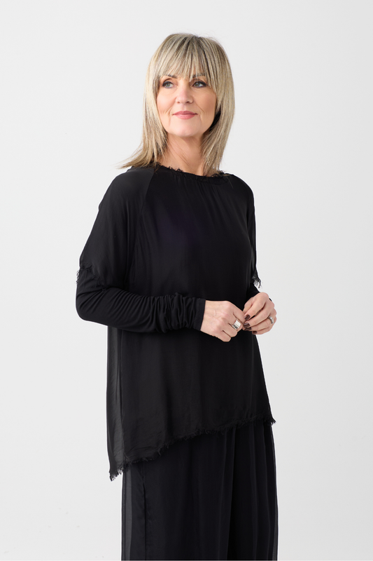 Sanctamuerte Black Double Layer LS Top