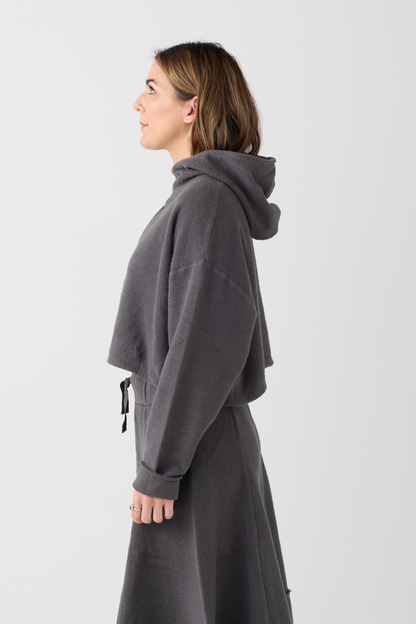 Lurdes Bergada Grey Hooded Cardigan