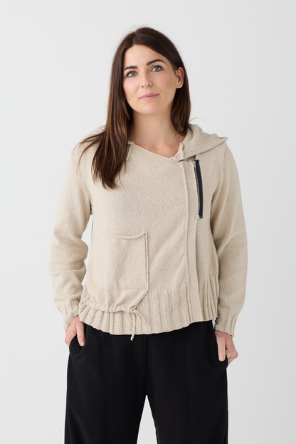 Lurdes Bergada Sand Zip Cardigan 803