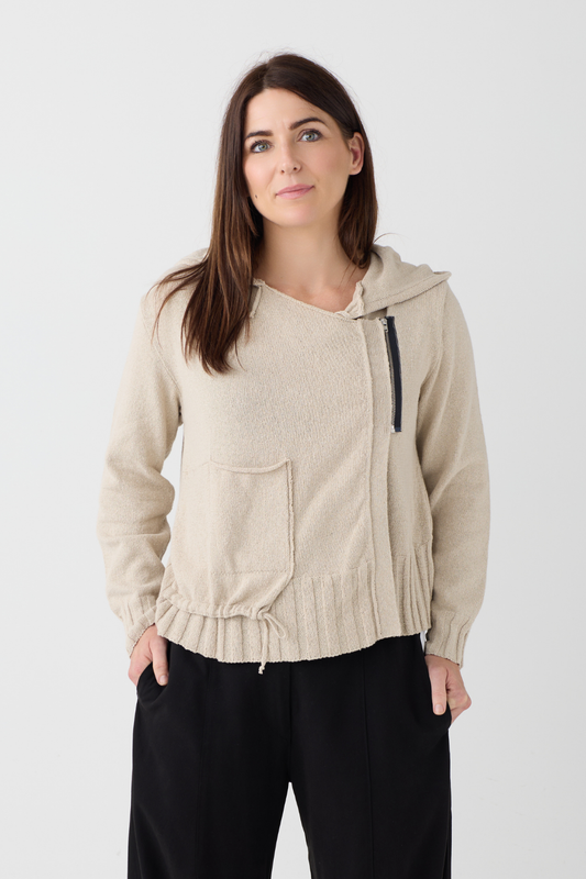 Lurdes Bergada Sand Zip Cardigan 803