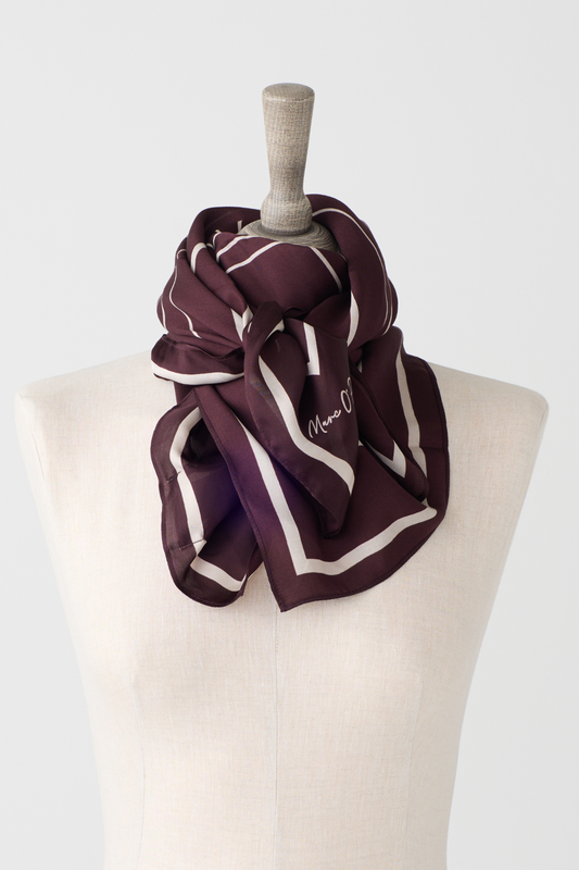 Marc O'Polo Dark Red Multi Stripe Scarf