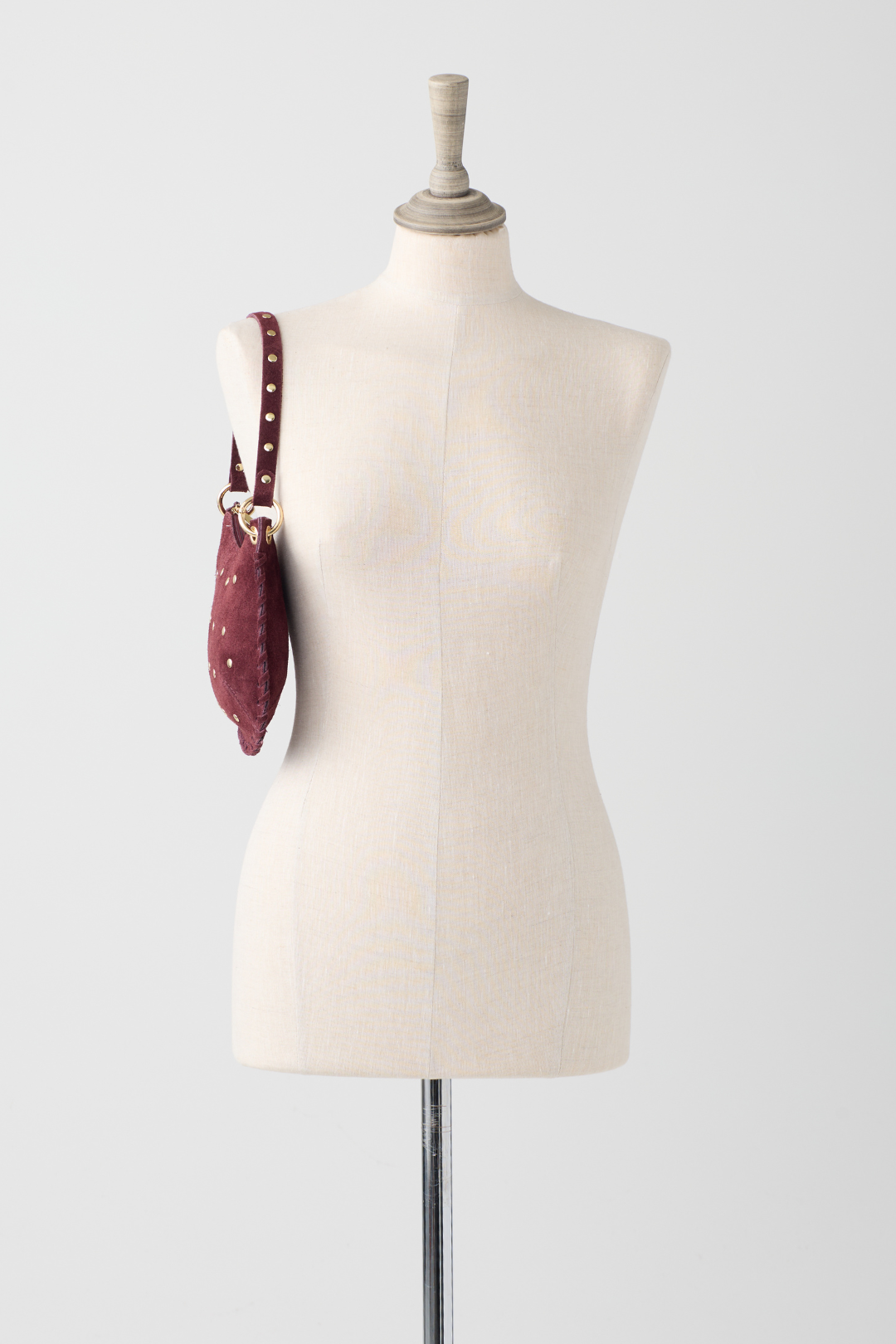 Berry Suede Cross Body Bag w/Studs