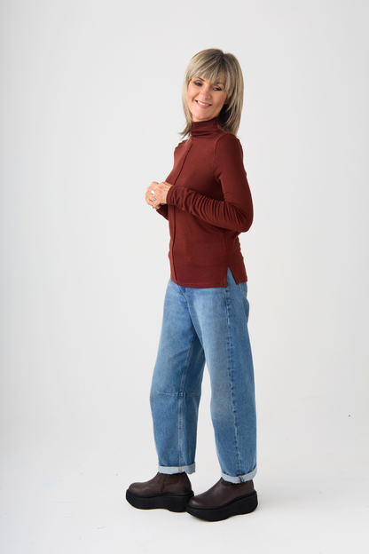 el2 Brown Long Sleeve Top