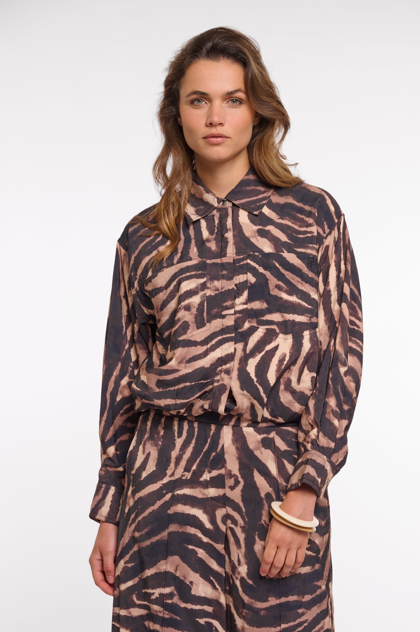 Rino & Pelle Auda Brown Zebra Blouson Jacket