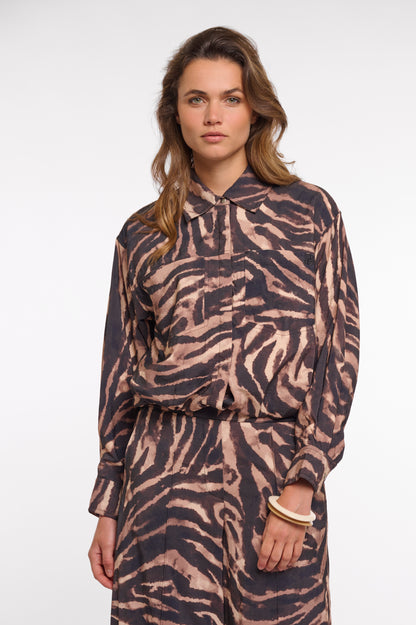 Rino & Pelle Auda Brown Zebra Blouson Jacket