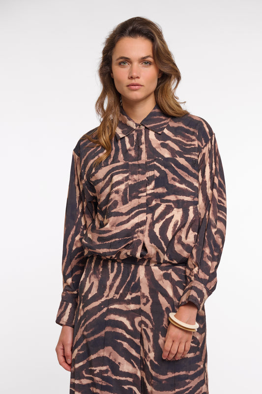 Rino & Pelle Auda Brown Zebra Blouson Jacket