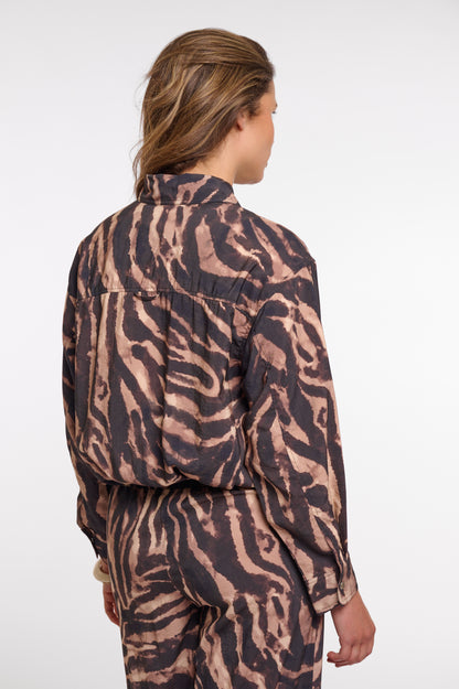 Rino & Pelle Auda Brown Zebra Blouson Jacket