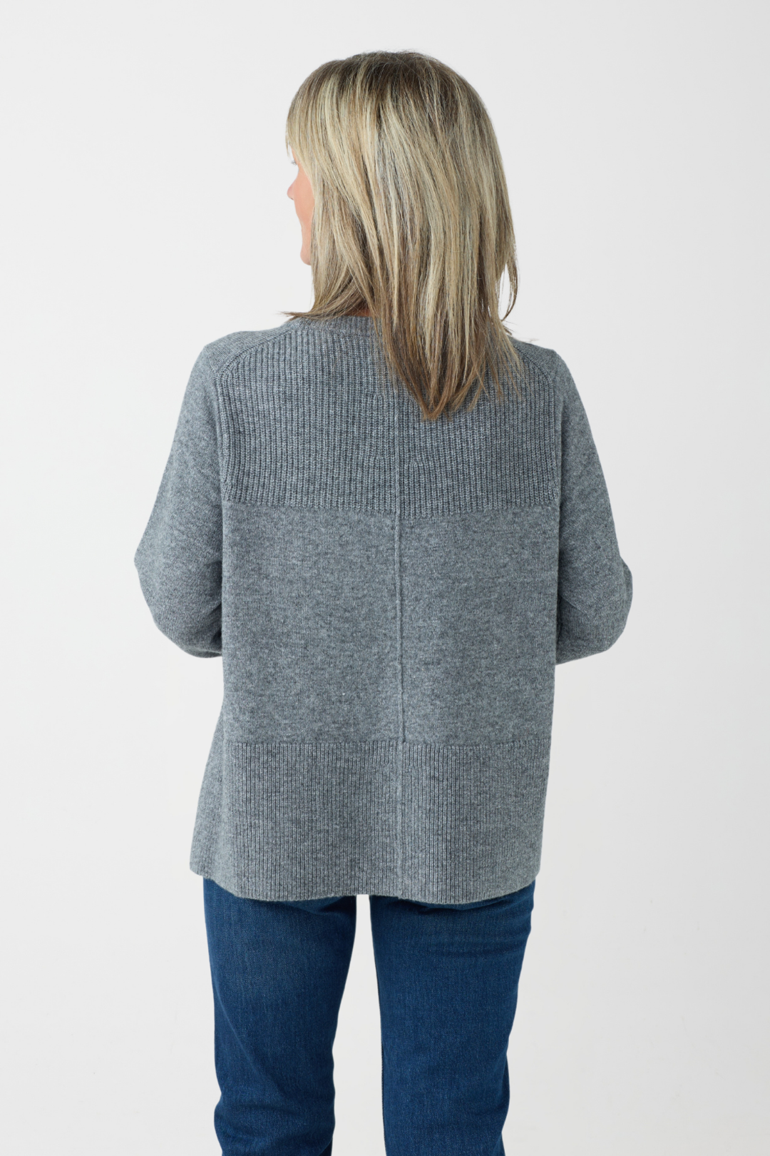 Oui Grey Stepped Hem Jumper