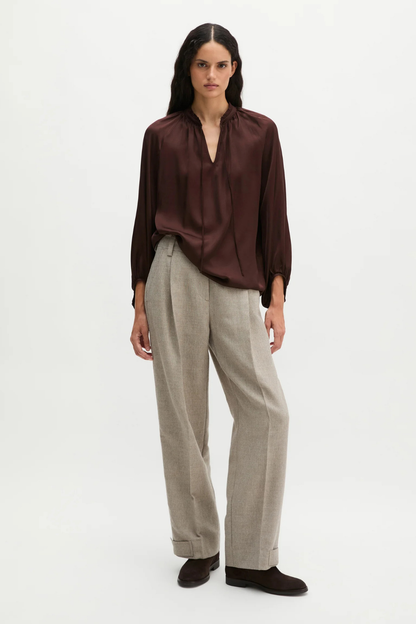 Marc O'Polo Black Cherry Tie Neck Blouse
