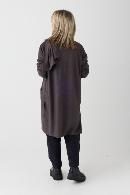 el2 Dark Grey Long Cardigan 5033