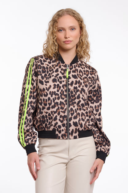 Rino & Pelle Banner Leopard Neon Bomber Jacket