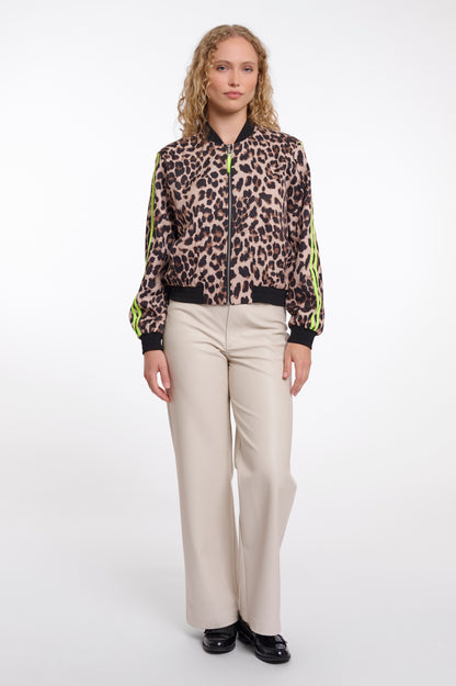 Rino & Pelle Banner Leopard Neon Bomber Jacket