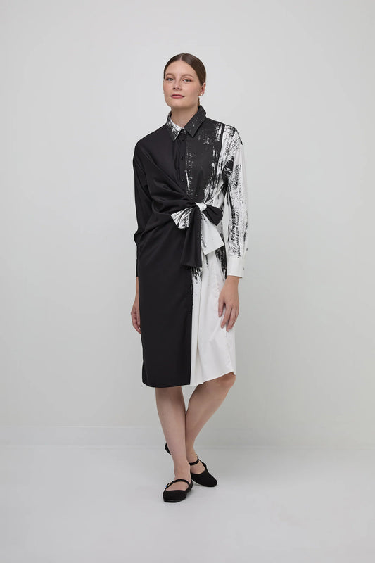 Uchuu Black & White Print Shirt Dress