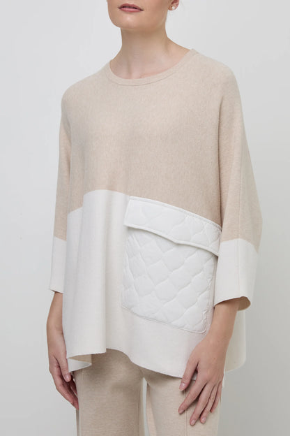 Uchuu Oatmeal/Milk Poncho Jumper