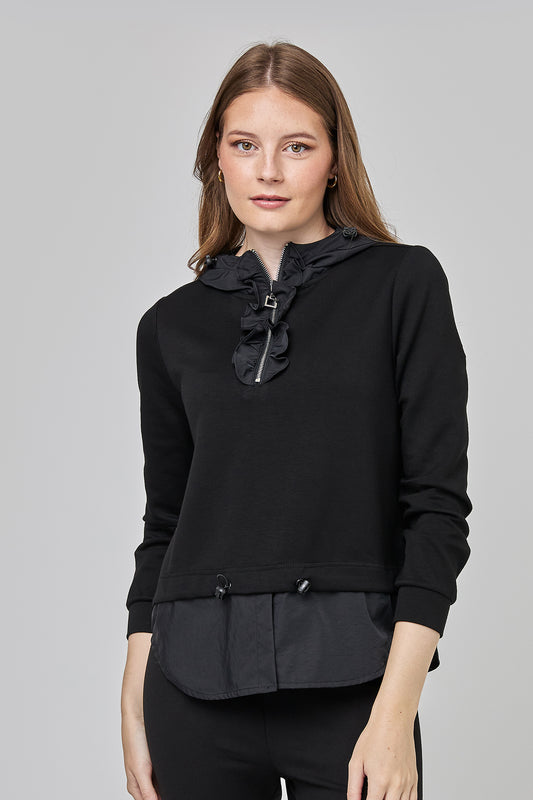 Uchuu Black Ruffle Hoodie