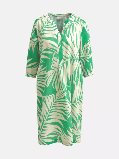 Milano Apple Leaf Print V-Neck Dress