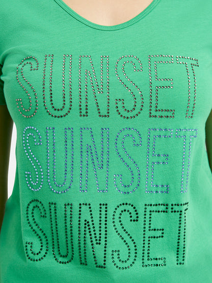 Milano Apple Rhinestone T-Shirt